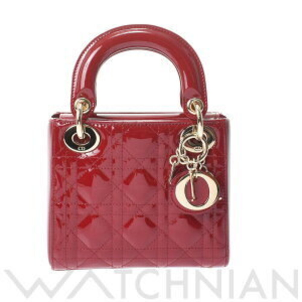 Dior LADY Bag Red Patent Vernis Leather Handbag